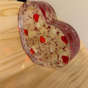 Elegant Heart-Shaped Sculpture with Red Highlights